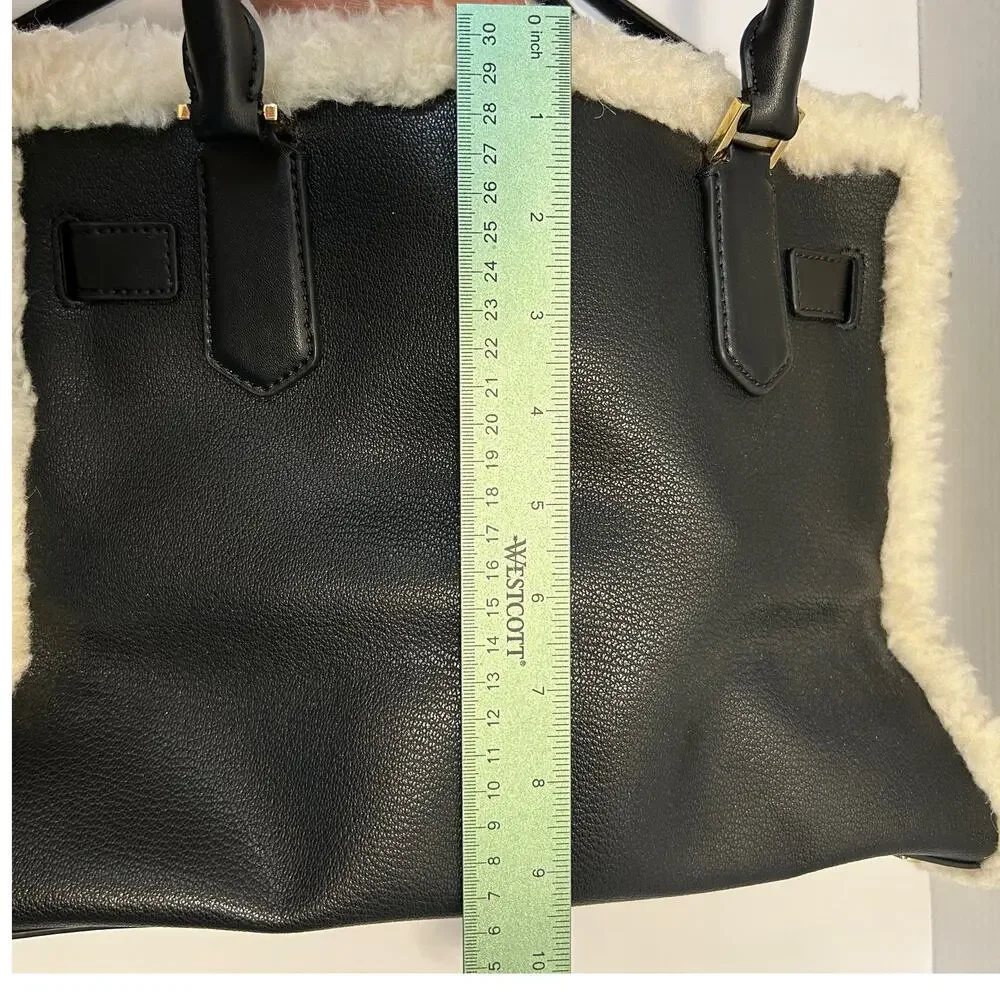 Michael Kors Hamilton Pebbled Leather Sherpa Trimmed‎ Crossbody/Satchel NWT